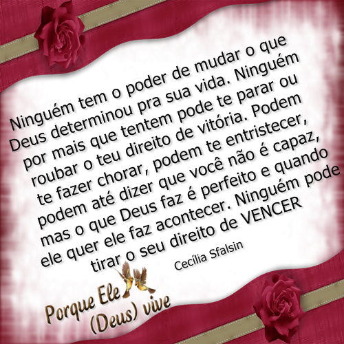Ninguém pode tirar o seu direito de Vencer!