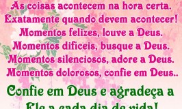Mensagem de confiança e agradecimento à Deus
